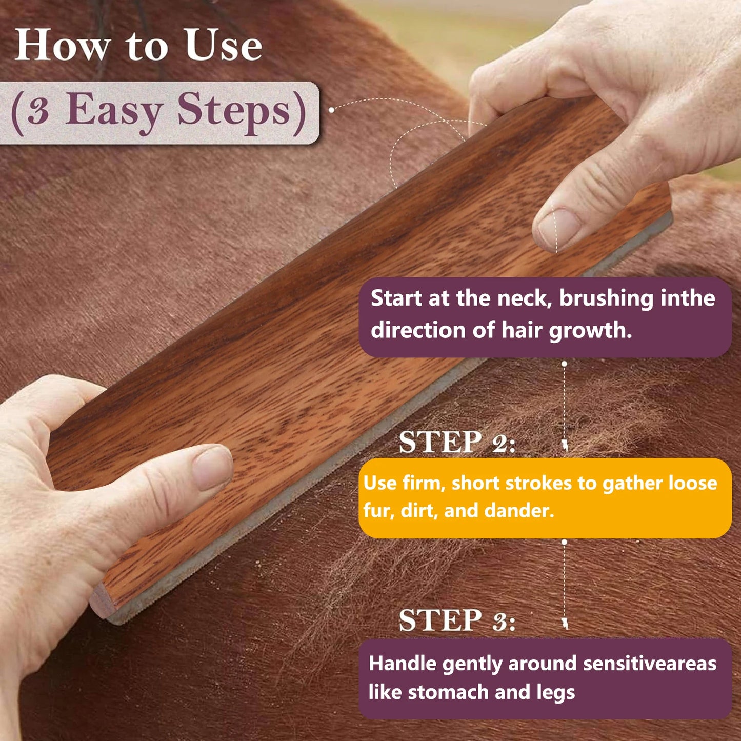 Multi-Purpose Pet Grooming Brush - Horse Sweat Scraper & Cleaning Tool for Cats, Dogs, Rabbits & Stable Equipment