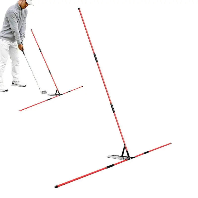 Golf Swing Alignment Trainer - Practice Plate with Rod Holder for Swing Angle Adjustment & Posture Correction