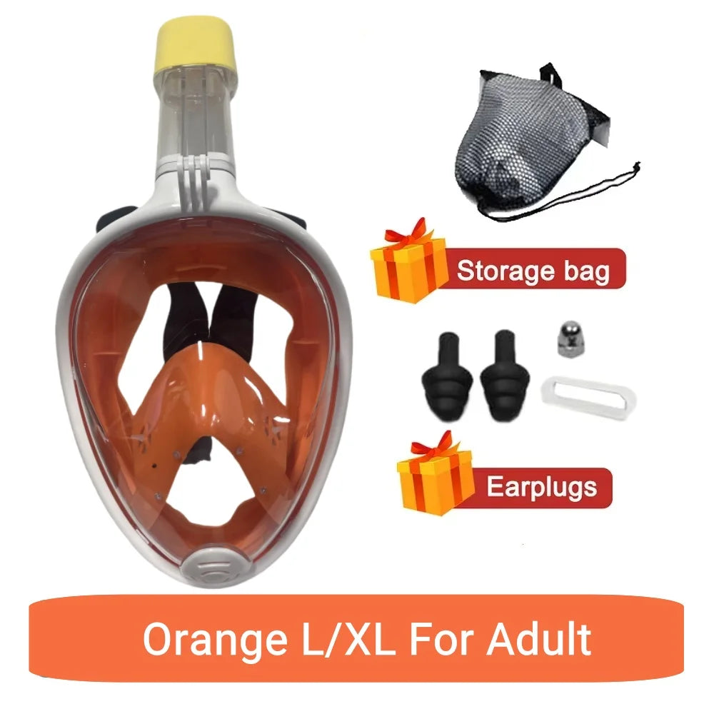 Full Face Snorkeling Mask - Anti-Fog Underwater Diving Goggles for Kids & Adults Swimming Equipment