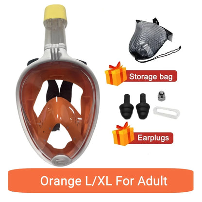 Full Face Snorkeling Mask - Anti-Fog Underwater Diving Goggles for Kids & Adults Swimming Equipment