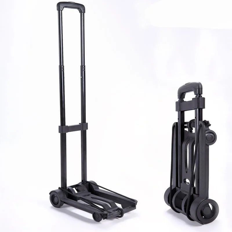 Foldable Shopping Cart with 2/4 Wheels - Portable Household Grocery & Luggage Trolley