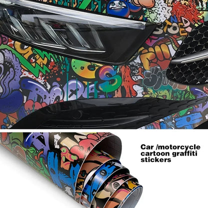 Waterproof PVC Graffiti Vinyl Wrap Film - Cartoon Camouflage Decal Sticker for Cars, Bicycles, Skateboards & Auto Accessories
