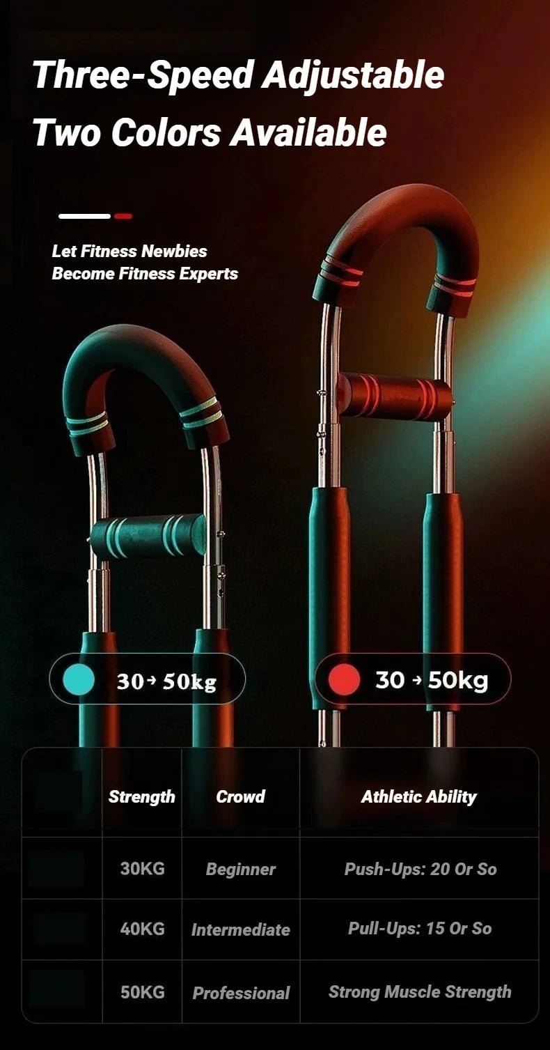 Adjustable U-Shaped Spring Arm Exerciser - Portable Chest, Triceps, and Forearm Trainer with Foam Handles