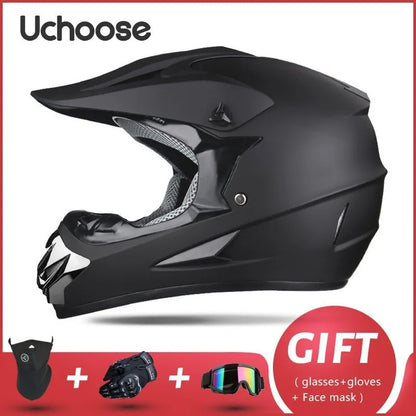 DOT Certified Professional Off-Road Motorcycle Helmet - Adults & Children - Downhill Racing Motor Helmet with Free Gift