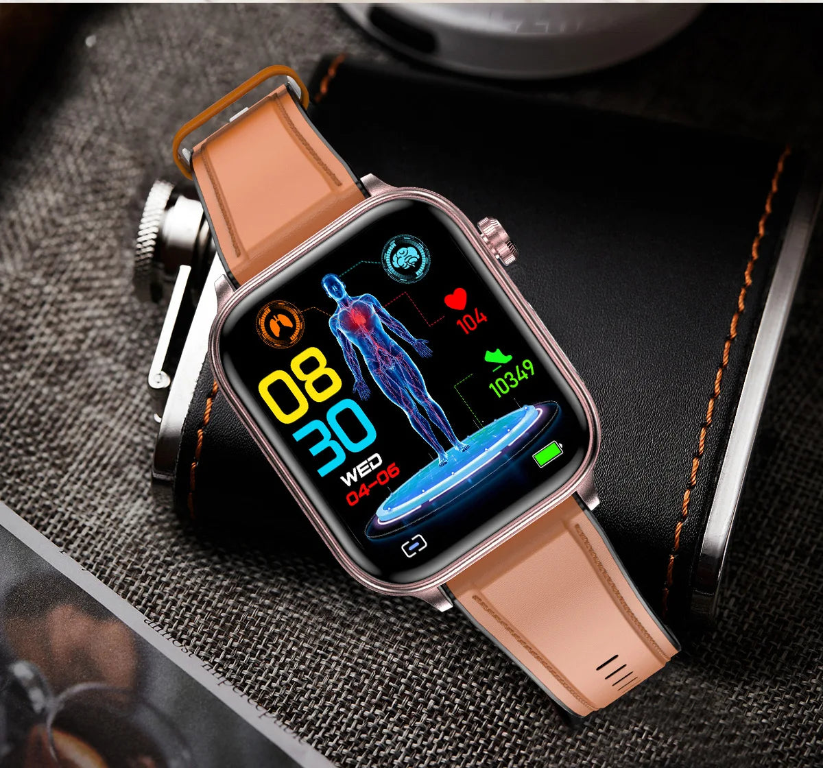 Advanced Health Monitoring Smart Watch - ECG+PPG, Blood Pressure, Heart Rate, 1.96" AMOLED Display, 100+ Sports Modes (Men & Women)