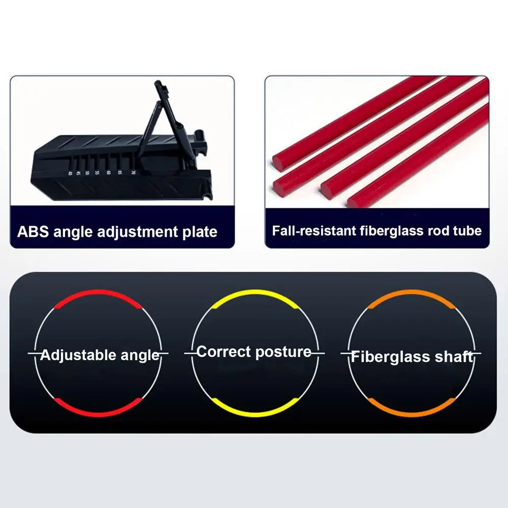 Golf Swing Alignment Trainer - Practice Plate with Rod Holder for Swing Angle Adjustment & Posture Correction