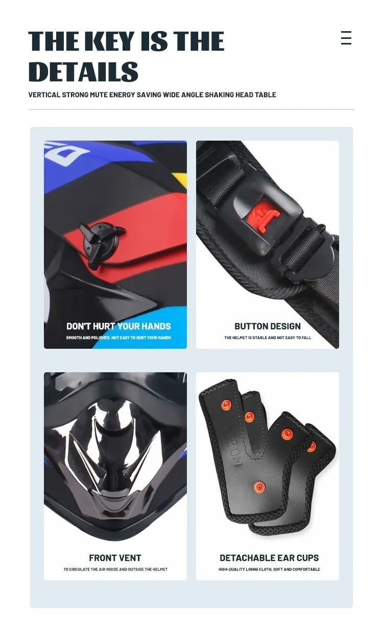 DOT Certified Professional Off-Road Motorcycle Helmet - Adults & Children - Downhill Racing Motor Helmet with Free Gift