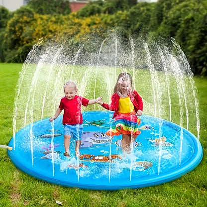100cm Inflatable Water Sprinkler Play Mat - Beach Swimming Pool Spray Pad for Kids Outdoor Lawn Games