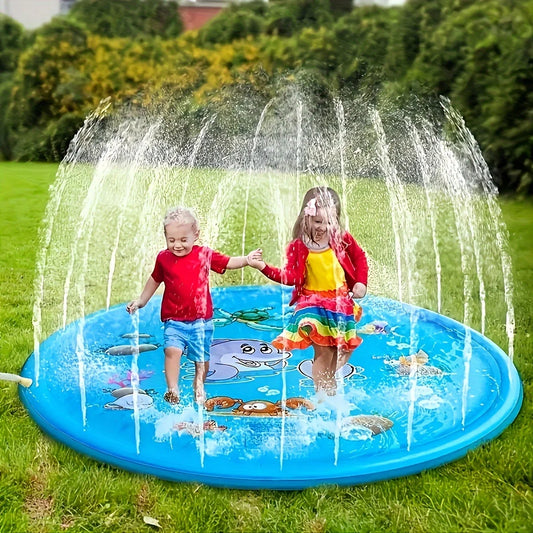 100cm Inflatable Water Sprinkler Play Mat - Beach Swimming Pool Spray Pad for Kids Outdoor Lawn Games