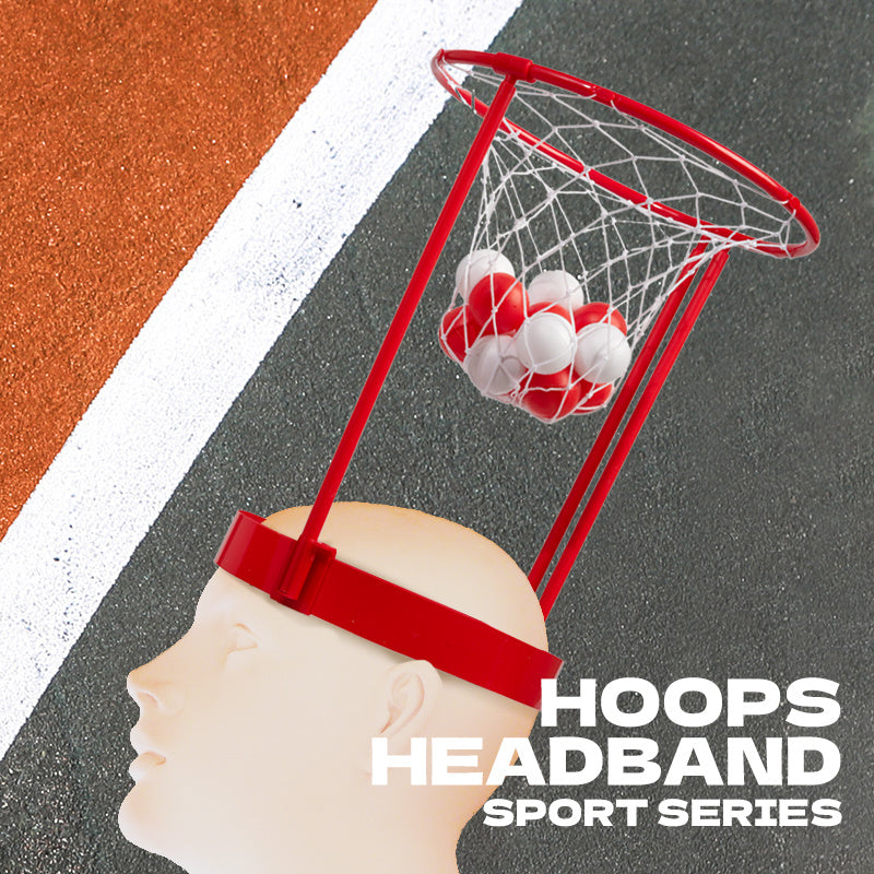 Head Hoop Basketball Headband Game - 2 Pack Set with 20 Balls - Adjustable Carnival Party Game for Kids & Adults