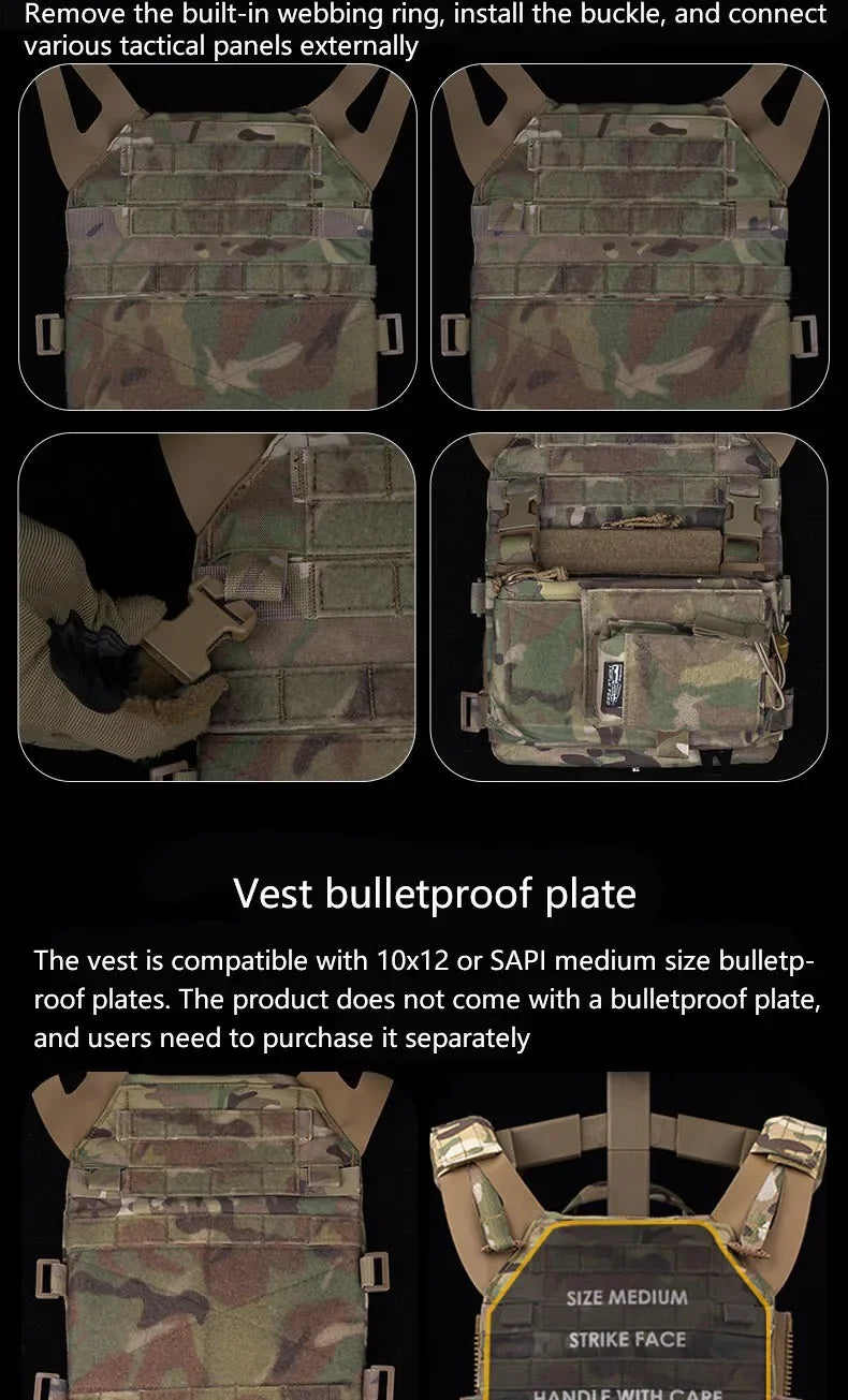 Tactical Sport Vest 2.0 - Breathable Adjustable Quick Release Nylon Carrier for Airsoft, Paintball & Outdoor Training