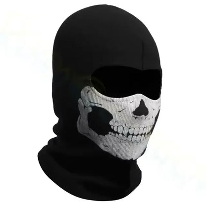 Full Face Balaclava with Skull Print - Windproof Mask for Cycling, Skiing & Motorcycle Riding