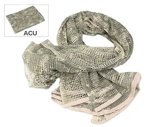 75" x 35" Tactical Camouflage Mesh Scarf - Polyester-Cotton Camo Net for Hunting, Shooting & Outdoor Sports