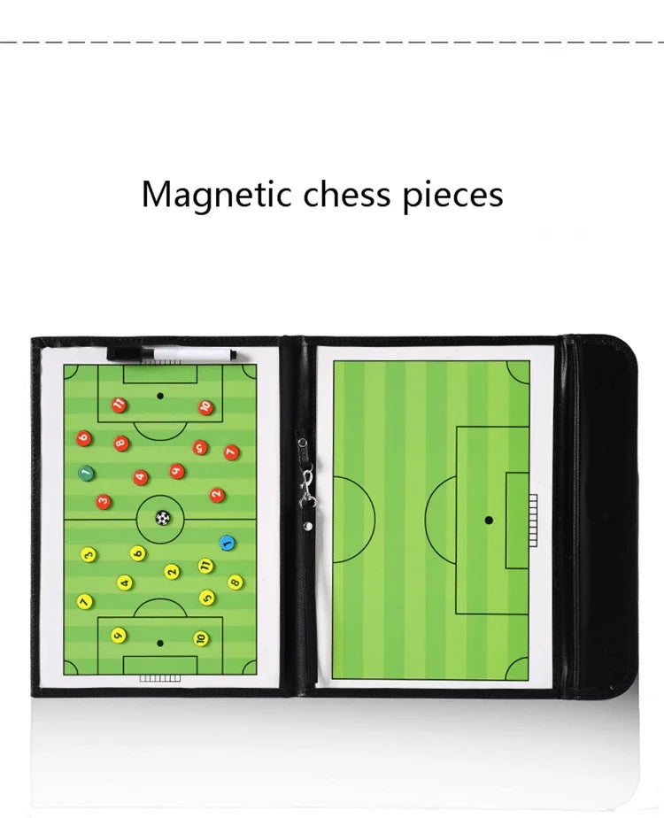 54cm Foldable Magnetic Football Tactic Board - Professional Soccer Coaching Tactical Clipboard with Chess Pieces