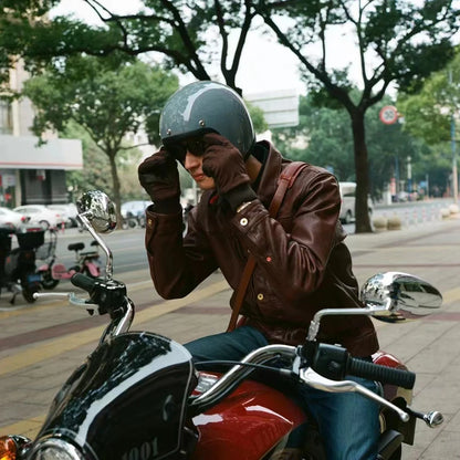 Vintage 500TX Open Face Motorcycle Helmet - Retro 3/4 Jet Style Scooter Helmet (Japanese/Korean Design)