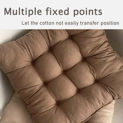 Square Seat Cushion - Linen & Pearl Cotton Blend with Removable Washable Cover - Protective Mat for Home, Office & Computer Chair