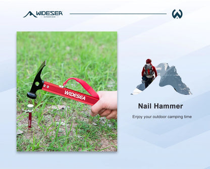 Stainless Steel Camping Hammer with Copper Accents - Tent Stake Mallet & Puller for Mountaineering Hiking Outdoor Adventures