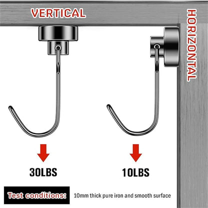 Heavy Duty Neodymium Magnetic Hooks - Extra Strong Magnets for Camping, Garage & Outdoor Storage (10-30 lbs, 3-20 Pack)