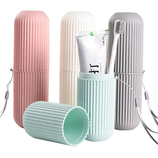 Portable Travel Toothbrush Storage Cup - Compact Bathroom Organizer Case