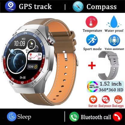 2025 Smart Watch - AMOLED Screen with GPS, Heart Rate, Bluetooth Calls & Waterproof for Android & iOS