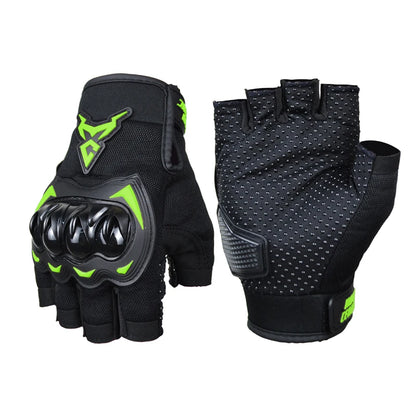 MOTOCENTRIC Half Finger Motorcycle Gloves - Breathable Summer Riding Gloves with Anti-Fall Palm Guard for ATV MTB Cycling