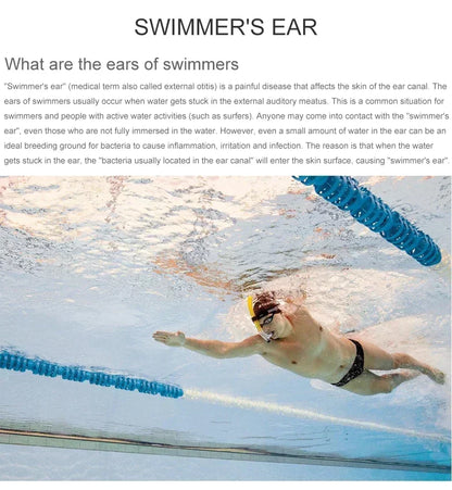 Universal-Fit Waterproof Ear Plugs with Sound Transmission - Swimming Surfing Diving Water Sports Accessories with Lanyard