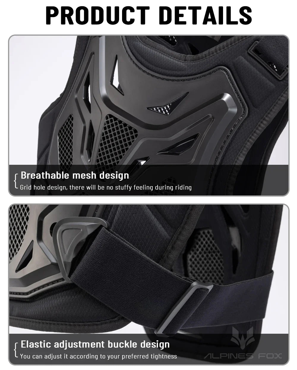 All-Season Motorcycle Armor Vest - PE Shell Body Protection for Motocross, Dirt Bike & MTB - Men & Women