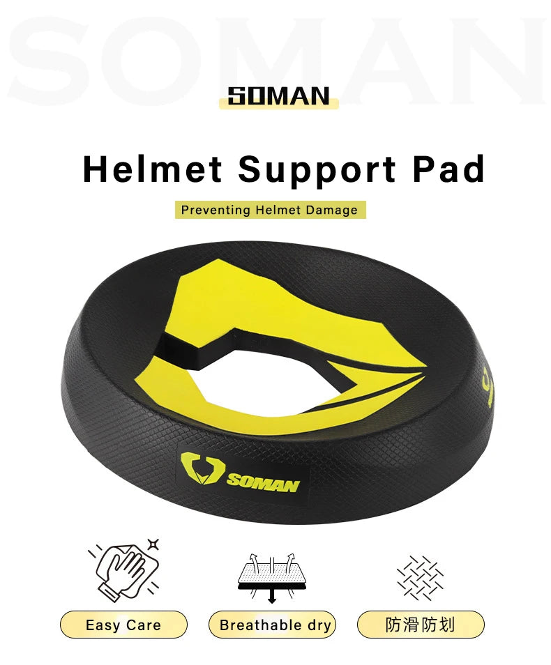 SOMAN Portable Motorcycle Helmet Stand - Donut Ring Support Pad - Scratch-Resistant Anti-Skid Protection