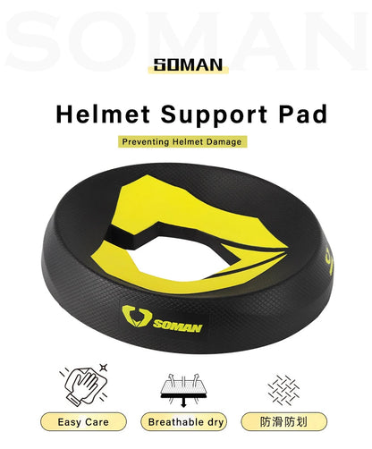 SOMAN Portable Motorcycle Helmet Stand - Donut Ring Support Pad - Scratch-Resistant Anti-Skid Protection