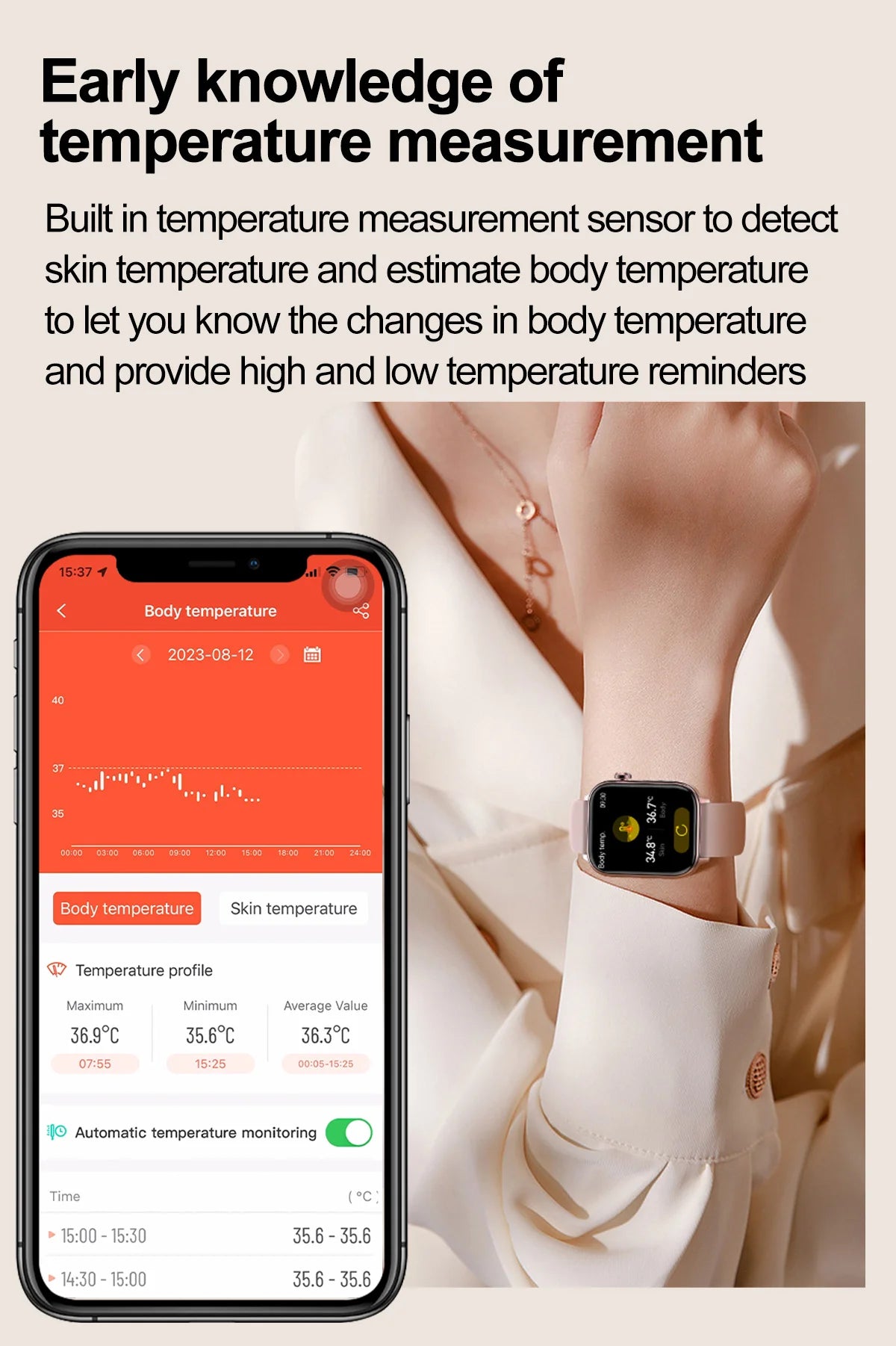 Advanced Health Monitoring Smart Watch - ECG+PPG, Blood Pressure, Heart Rate, 1.96" AMOLED Display, 100+ Sports Modes (Men & Women)