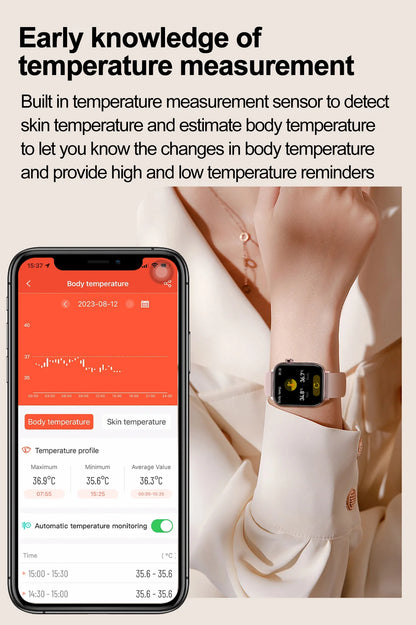Advanced Health Monitoring Smart Watch - ECG+PPG, Blood Pressure, Heart Rate, 1.96" AMOLED Display, 100+ Sports Modes (Men & Women)