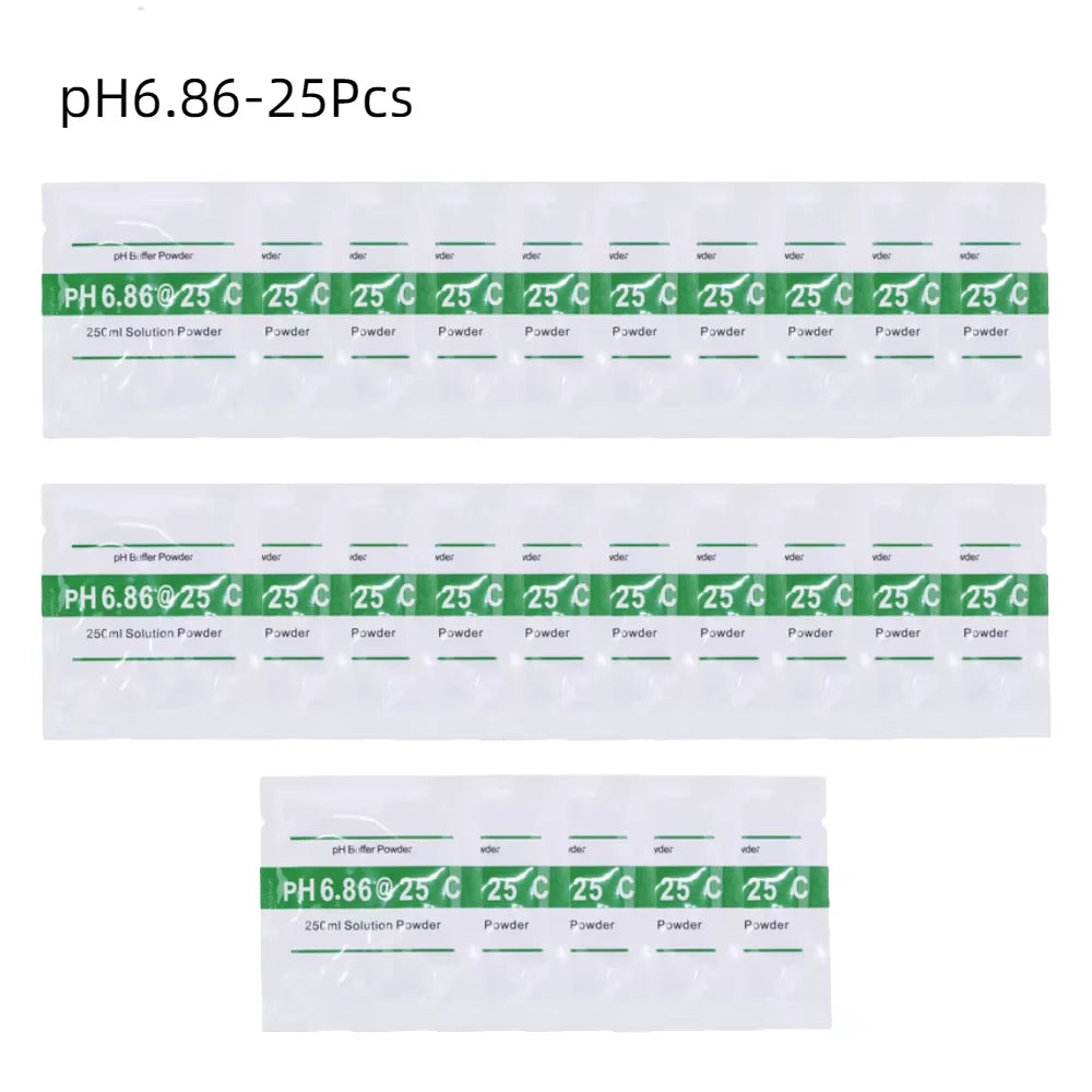 pH Buffer Powder Calibration Solution - 25pcs 4.00/6.86/9.18 for pH Test Meters