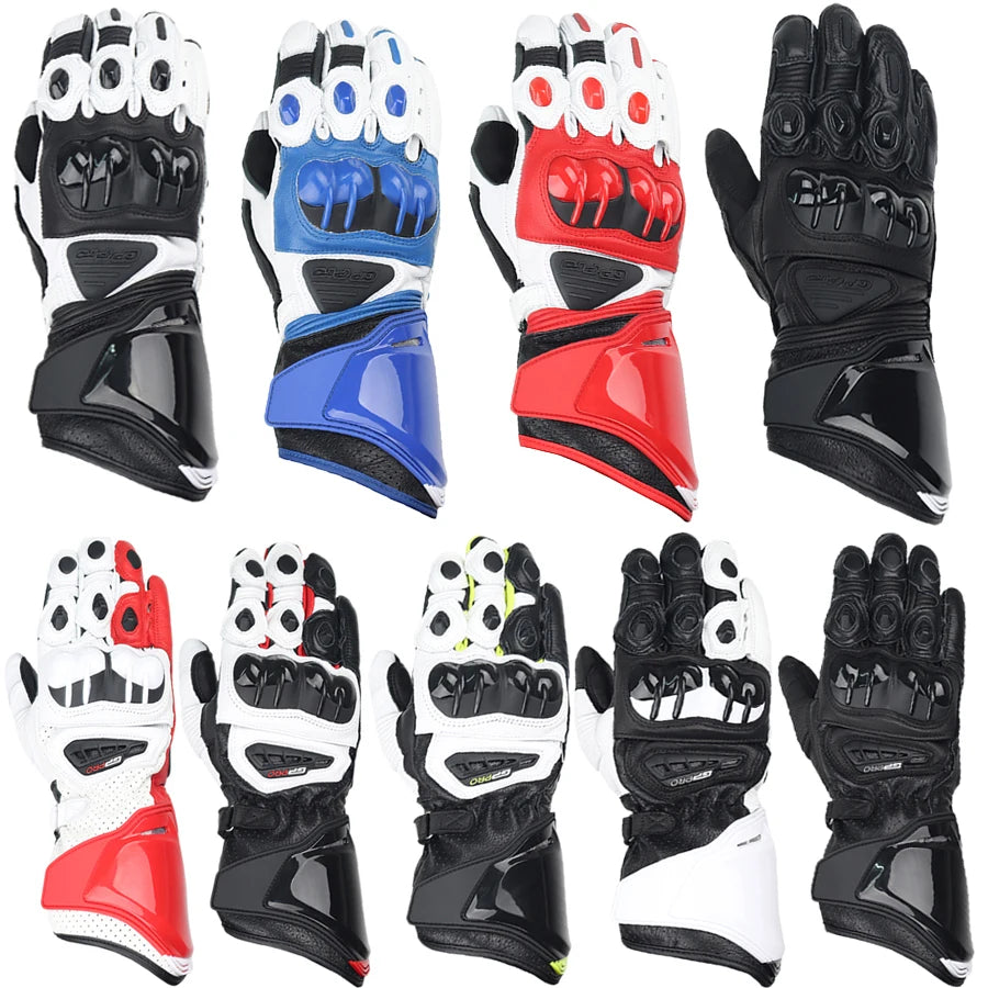 Two-X GP Pro Men's Motorcycle Racing Gloves - Long Leather Sports Protection with Touch Screen
