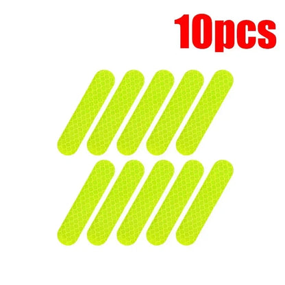 High-Visibility Reflective Safety Stickers - Premium Warning Decals for Motorcycle Helmets, Bikes & Gear (10-100 Pcs)
