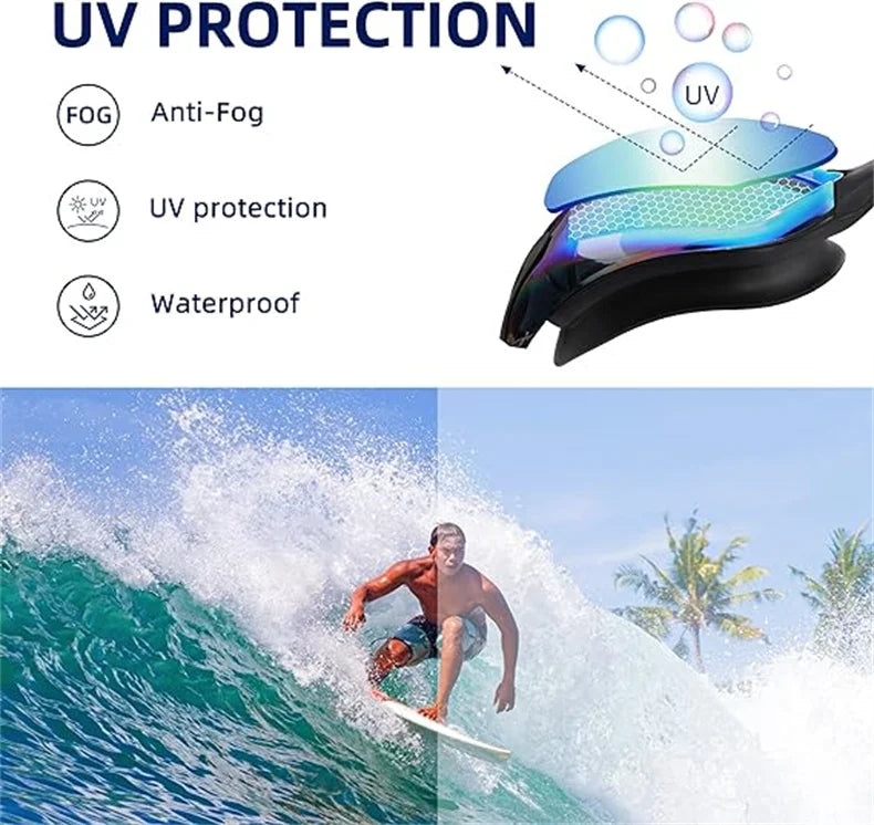 Professional HD Anti-Fog Swimming Goggles - Leak-Proof Adjustable Silicone Eyewear for Men & Women