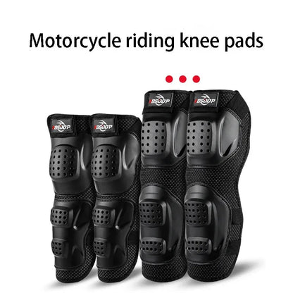 Motorcycle Knee and Elbow Pads - 4-Piece Breathable Racing Protection Set for Off-Road and Outdoor Sports