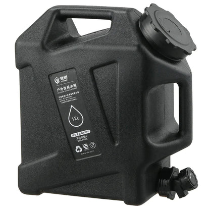 Portable 12L Outdoor Water Tank - Large Capacity Camping Container with Detachable Faucet for Picnic & Travel