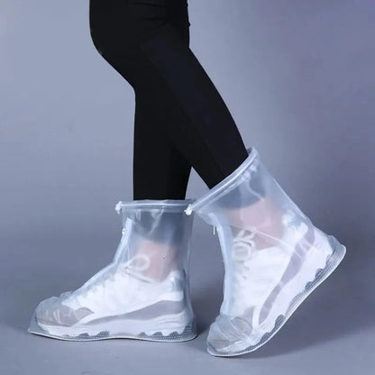 Waterproof Shoe Covers - Non-Slip Reusable Rain & Snow Boot Protectors with PVC Silicone Sole for Women & Men (1 Pair)