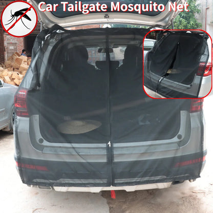 SUV & RV Tailgate Mosquito Net - Magnetic Mesh Curtain, Breathable & Eco-Friendly