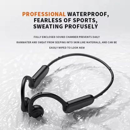 Bone Conduction Wireless Headphones - Bluetooth Sport Earphones with Mic for Running