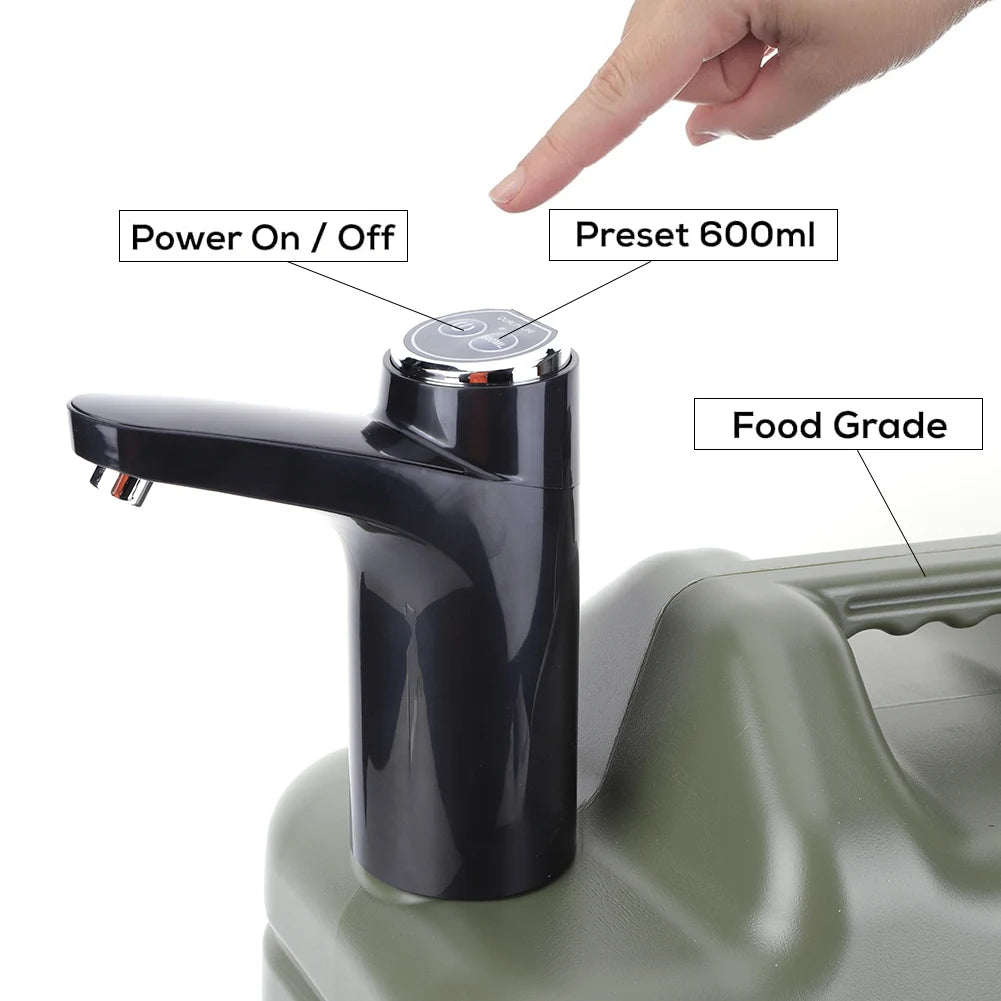 Portable Water Container with Electric Pump - 11L/12L Camping Water Dispenser for Outdoor Use