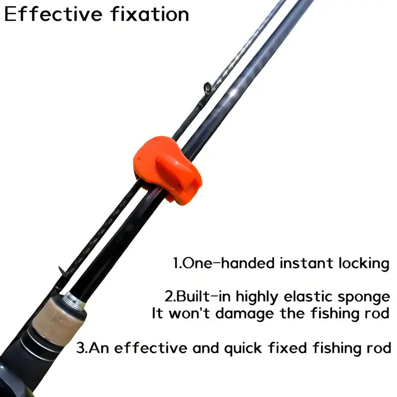 2-Piece Fishing Rod Clip Holder - 2pcs Quick-Attach Tool-Free 1-Hand Secure Grip Tackle Organizer for Freshwater Rods