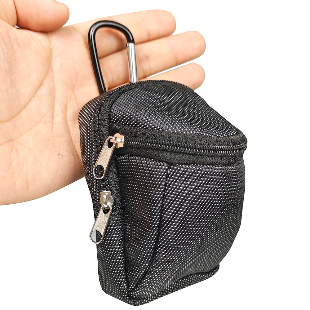 Portable Mini Golf Ball Waist Bag - Nylon Park Golf Ball Holder with Hook for Outdoor Sports