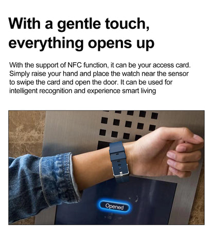 AI Smart Health Watch - HRV+PPG Blood Pressure & Heart Rate Monitor with IP68 Waterproof & NFC