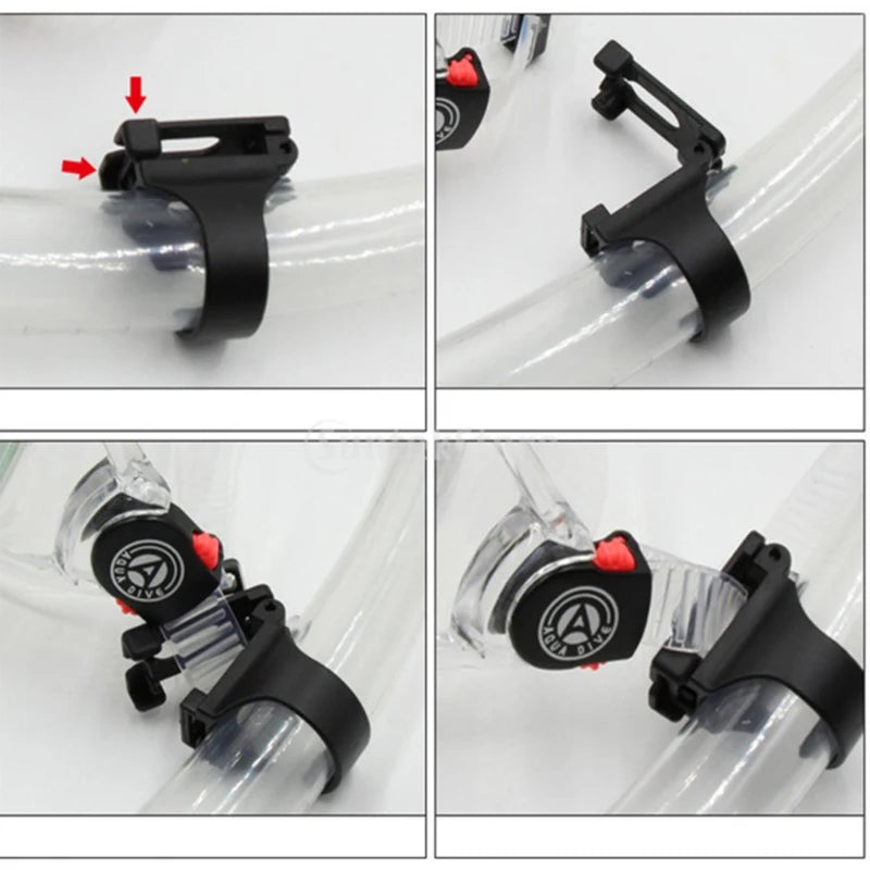 Silicone Snorkel Mask Clip - Plastic Keeper Holder Retainer for Scuba Diving Goggles and Tube Buckle