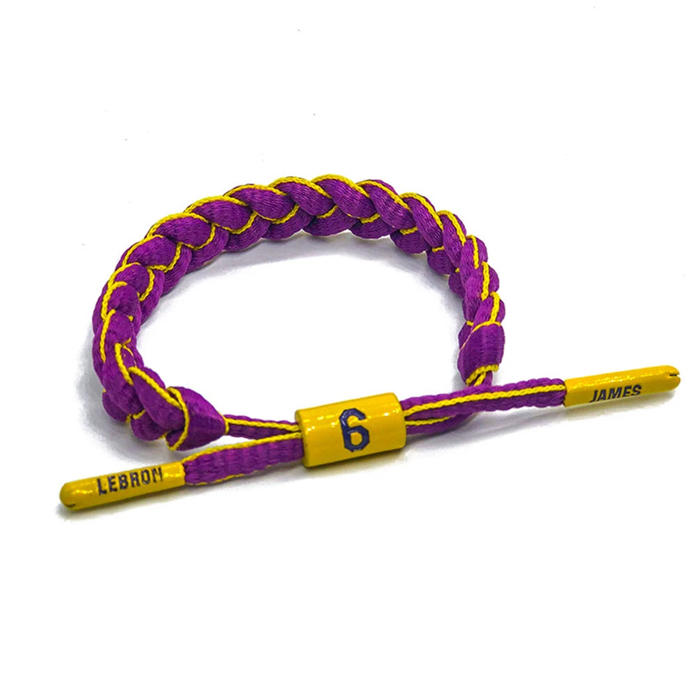 Basketball Star Braided Bracelet Sport Wristband Basketball Rope Pull Type Bracelet Gift for Men Boy Friend Fans