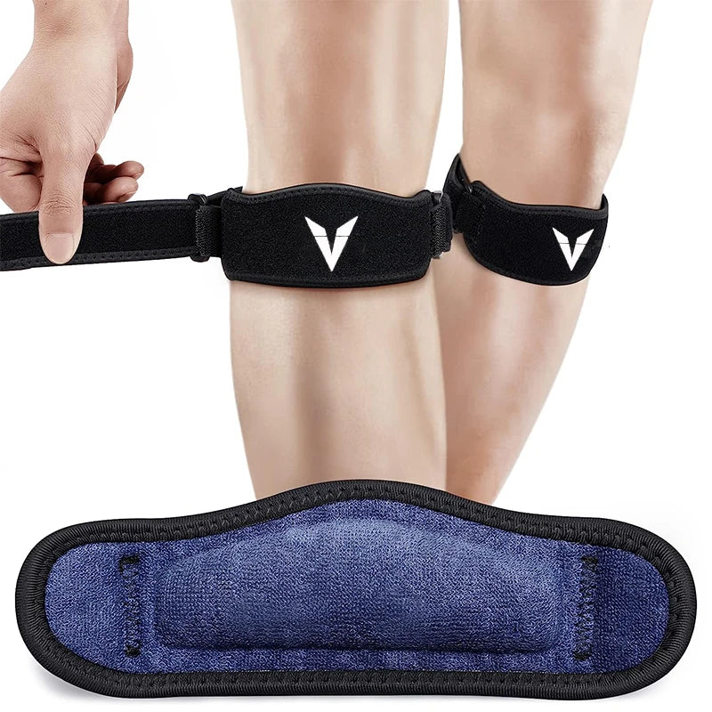 Premium Wide Patella Knee Strap - Adjustable Support Brace for Active Sports