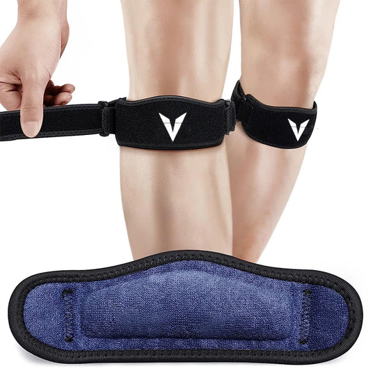 Premium Wide Patella Knee Strap - Adjustable Support Brace for Active Sports