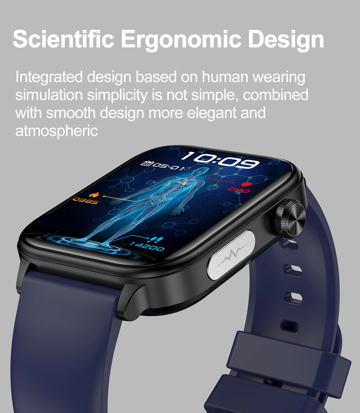 Advanced Health Monitoring Smart Watch - ECG+PPG, Blood Pressure, Heart Rate, 1.96" AMOLED Display, 100+ Sports Modes (Men & Women)