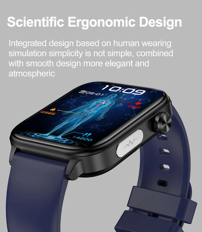 Advanced Health Monitoring Smart Watch - ECG+PPG, Blood Pressure, Heart Rate, 1.96" AMOLED Display, 100+ Sports Modes (Men & Women)